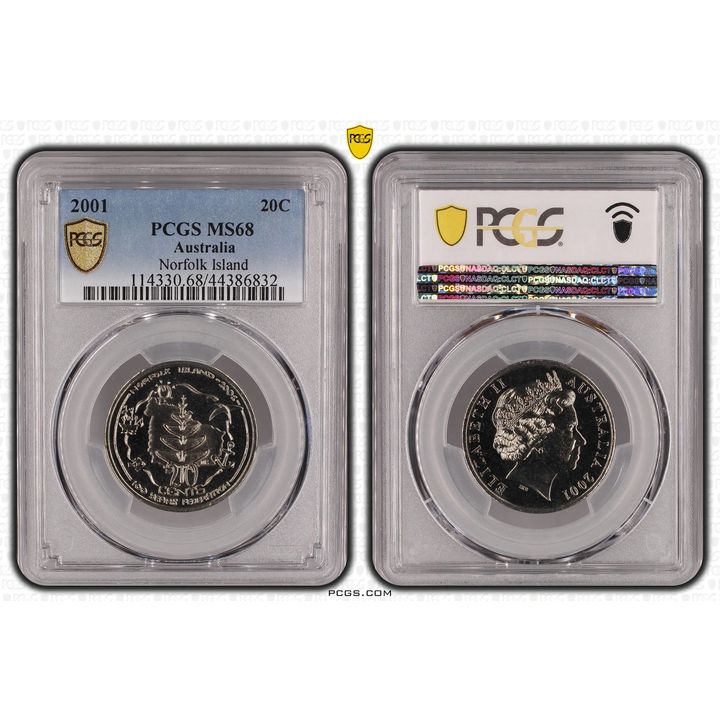 2001 Australia Twenty Cent, 20c Norfolk Island PCGS - MS68 -832
