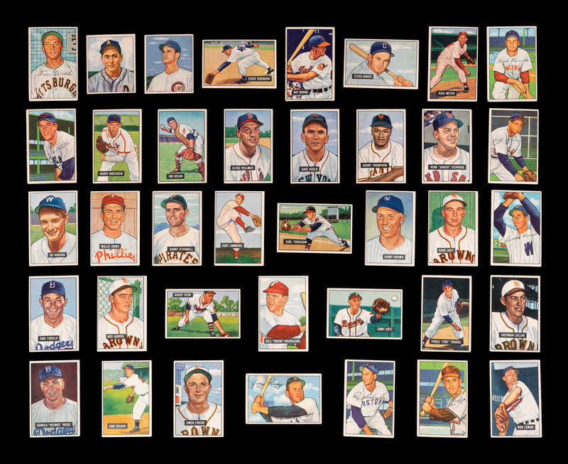 A Group of 38 1950, 1951 and 1952 Bowman Baseball Cards,