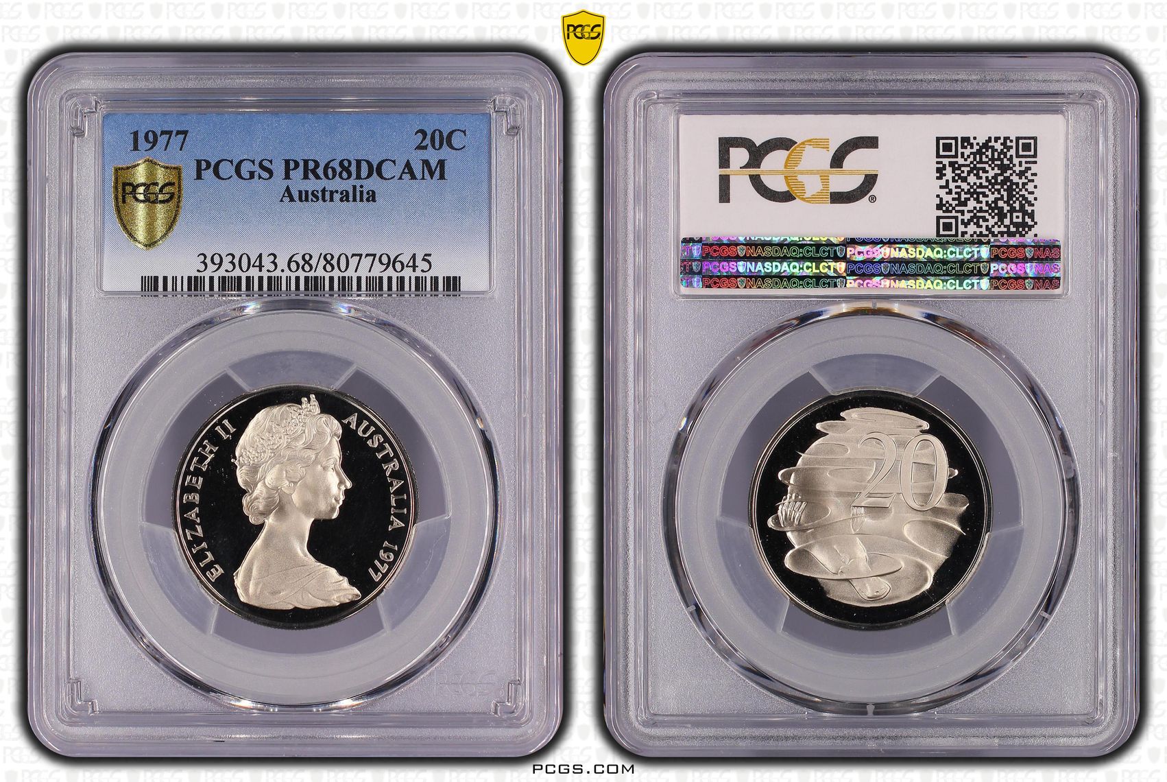 Elizabeth II, Twenty Cent, 1977, PCGS PR68DCAM