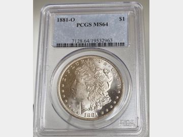 1881 USA 'New Orleans Mint' Morgan Silver Dollar PCGS MS64