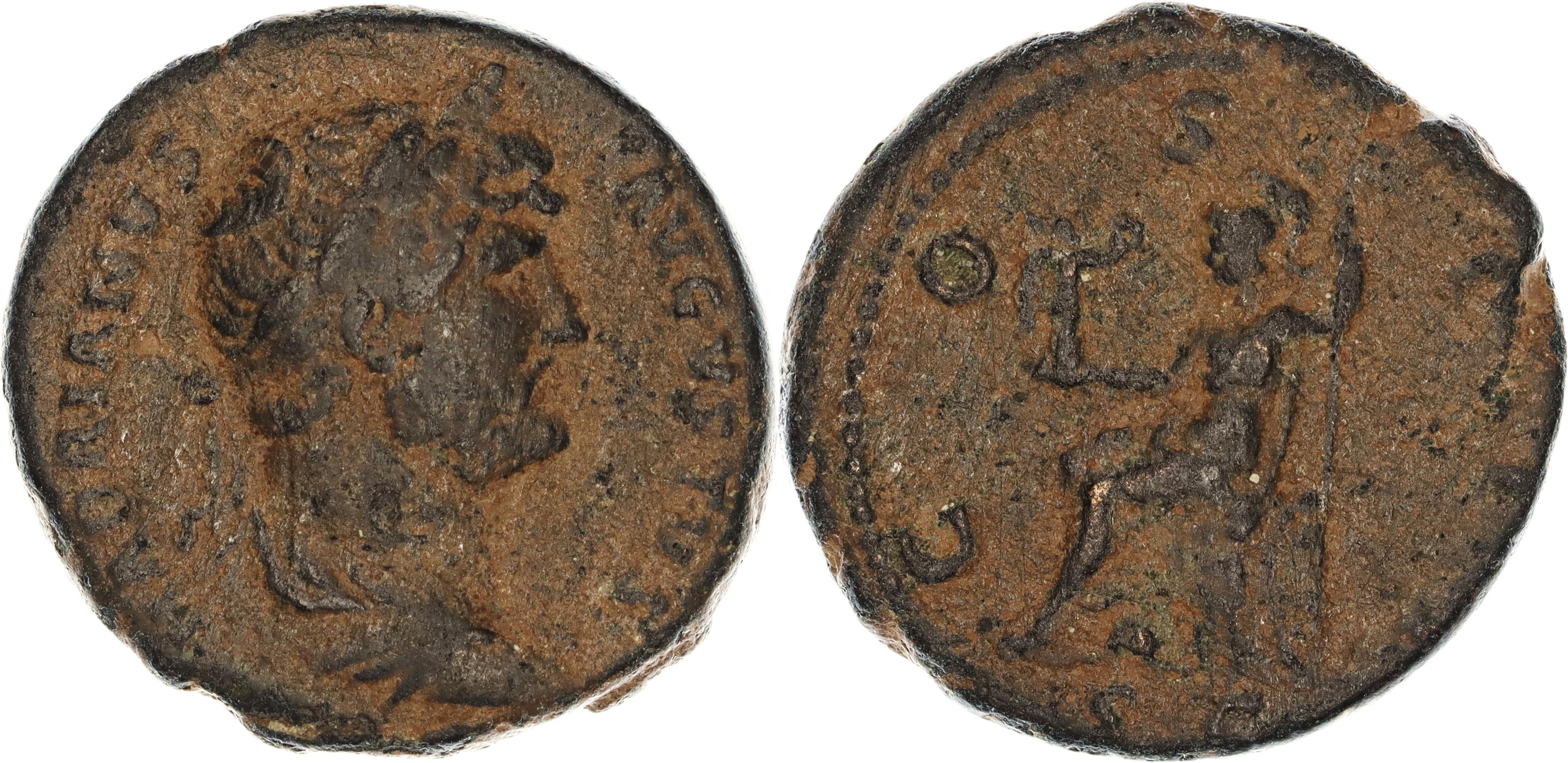 Roman Empire, Hadrian, Æ As, 125-128 AD, gF