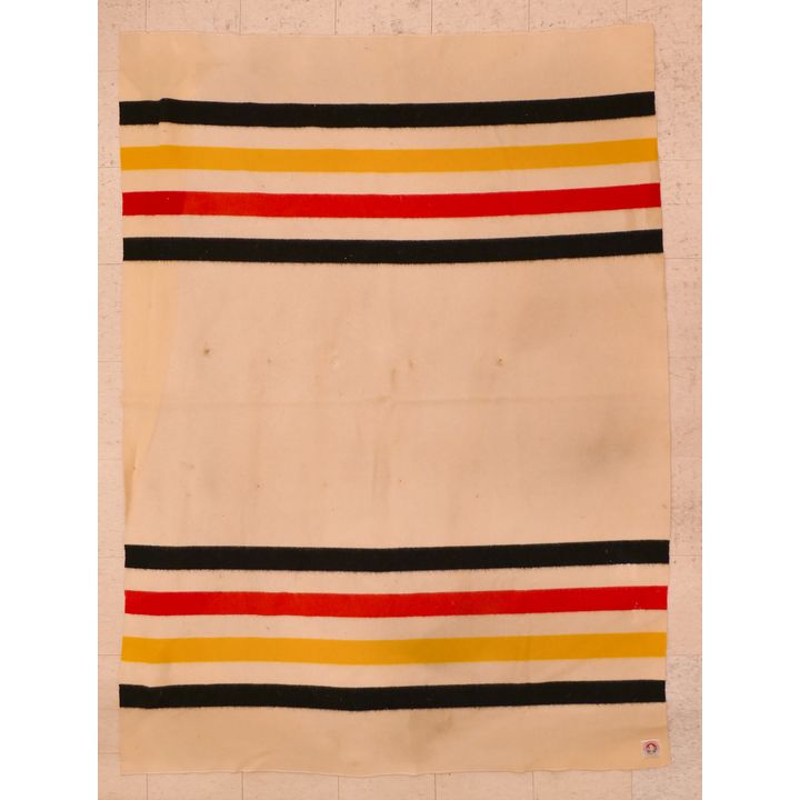 Vintage Pendleton Glacier Park Wool Blanket- some moth damage and stains- 7.5'x5.5'