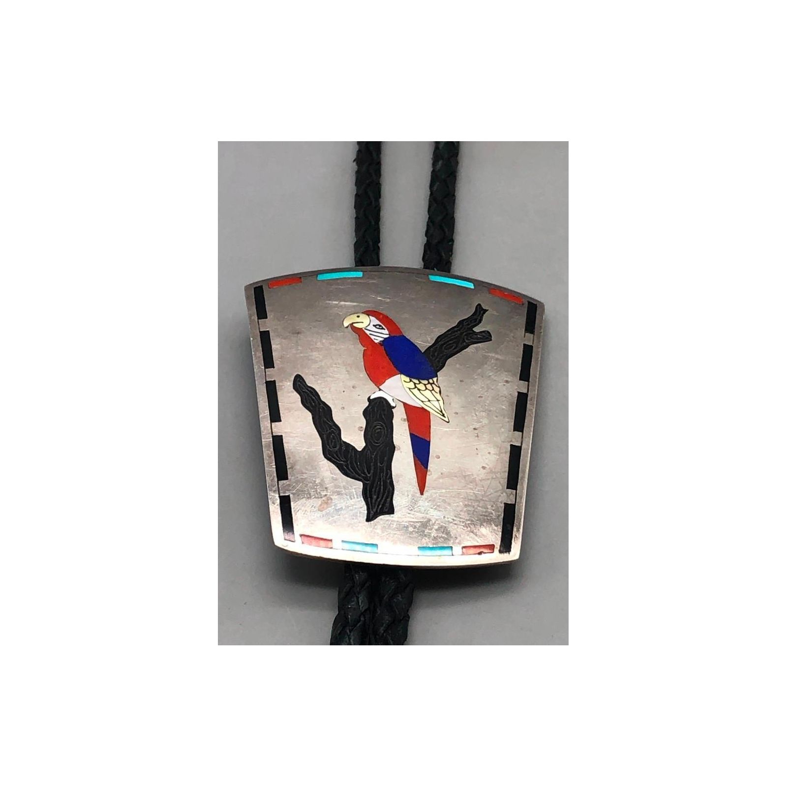 Native American Important Pat Edaaki Lapis Turquoise Sterling Silver Inlay Necklace Native American Important Pat Edaaki Lapis Turquoise Sterling Silver Inlay Necklace