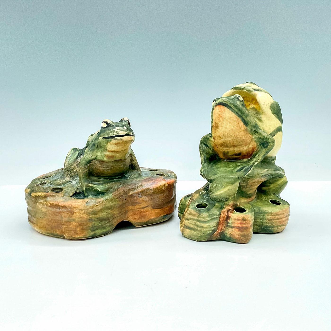 2p Weller Art Pottery Flower Frogs