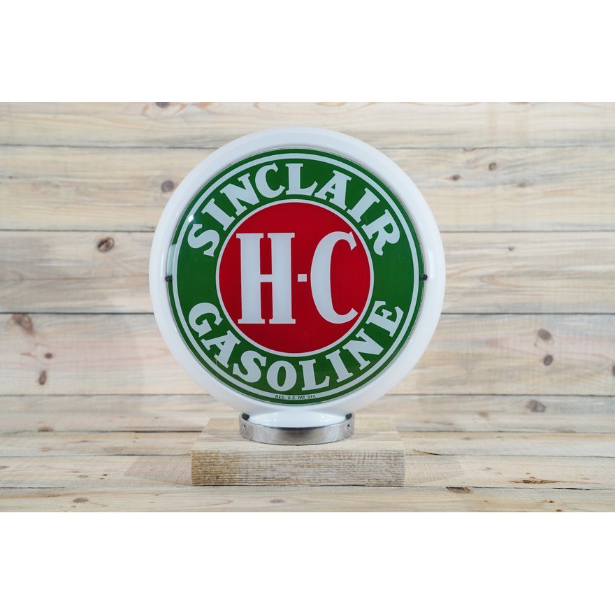 Sinclair H-C Gasoline Globe & 13.5" Lenses TAC 9 & 8