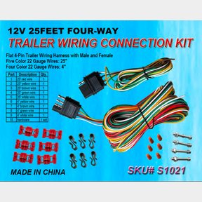 NEW 25 FT 4 WAY TRAILER WIRING CONNECTION HARNESS SET RV BOAT CAR