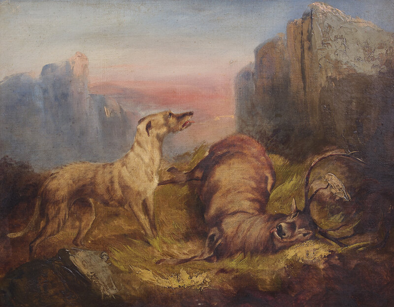 Manner of Edwin Henry Landseer 
(British, 1803-1873)
Staghound and Stag