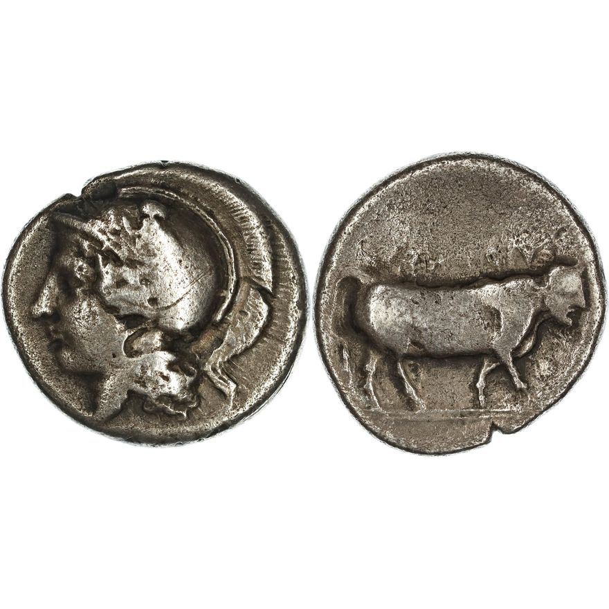 Campania, Hyria, Silver Nomos, 405-400 BC,  nVF