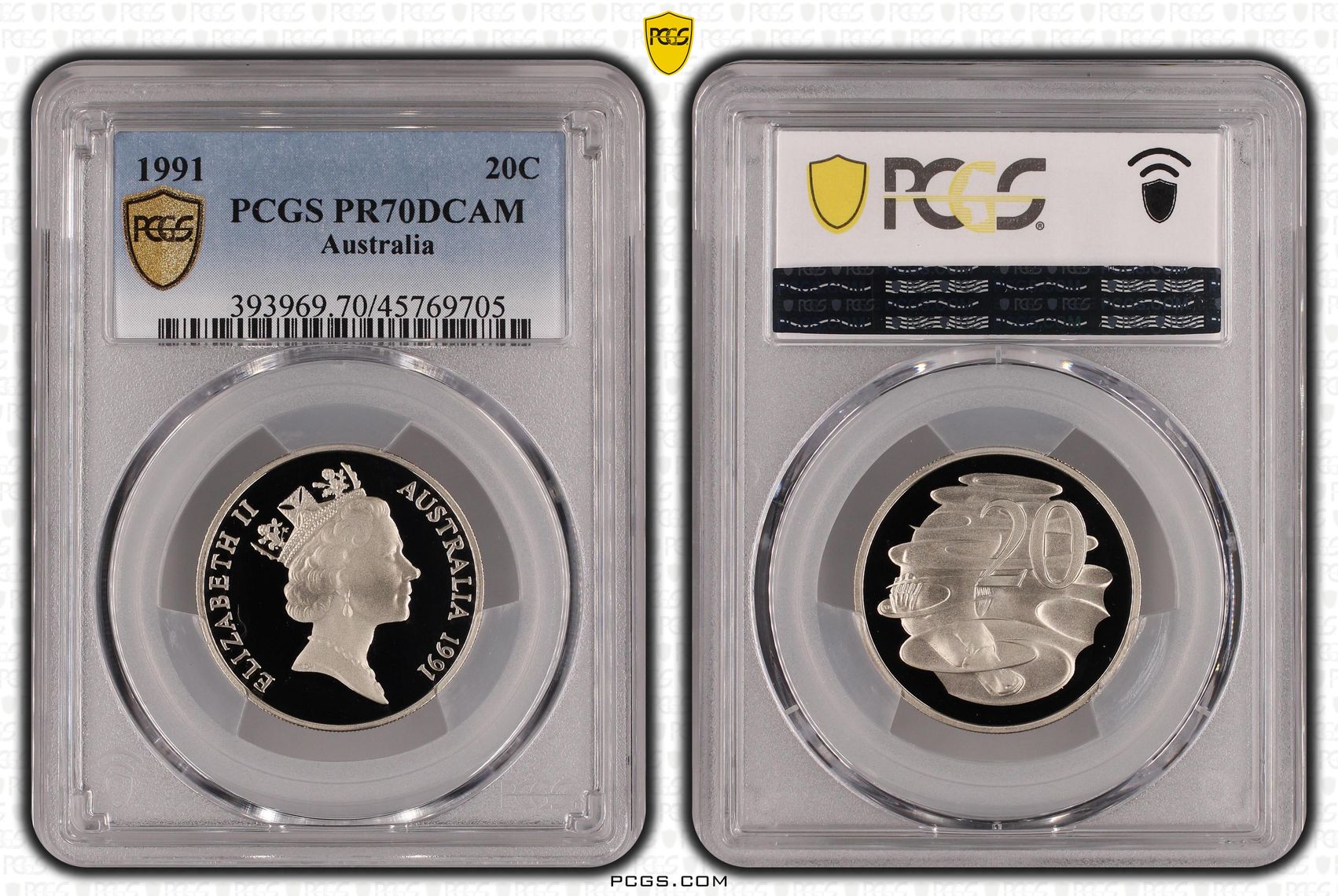 Elizabeth II, Twenty Cent, 1991, PCGS PR70DCAM