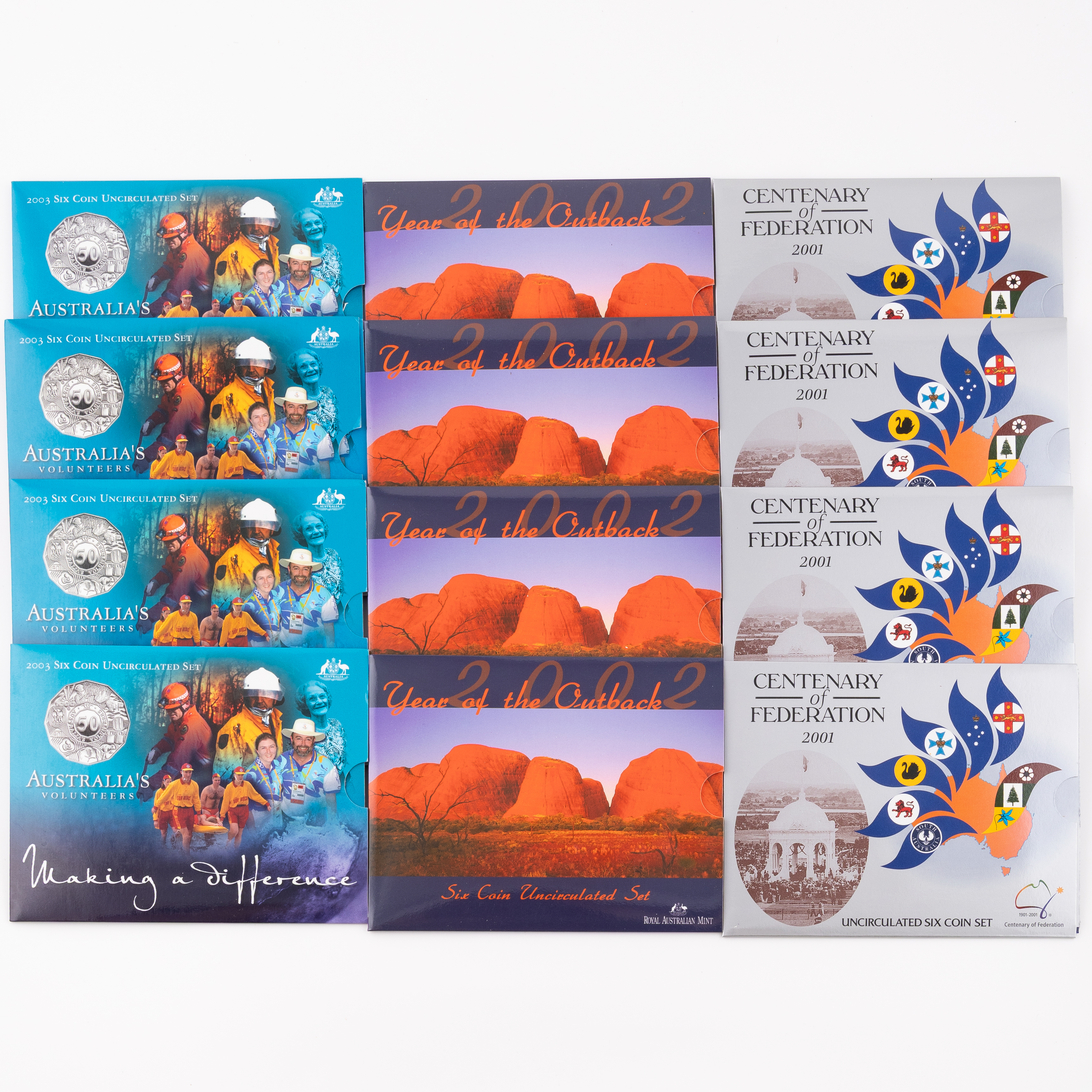 Elizabeth II, Five Cents - Two Dollars, 2001 - 2003, UNC