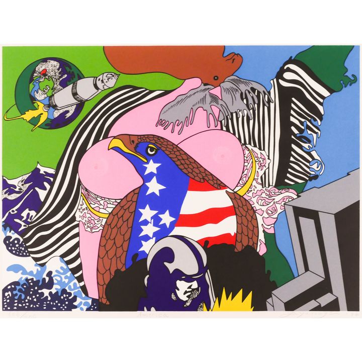 Tsuyoshi Yayanagi ''America'' 1976 Screenprint