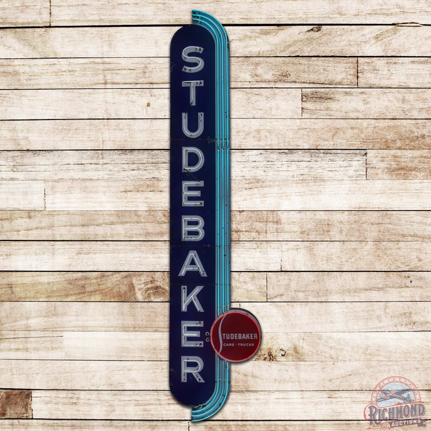 Rare Studebaker Cars Trucks Vertical SS Porcelain Neon Sign w/ Logo