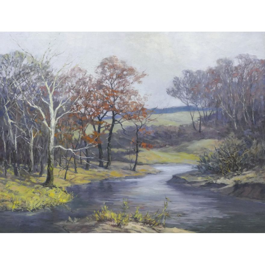 Peter Winthrop Sheffers ''Late Fall, Along the Mackinaw" Oil