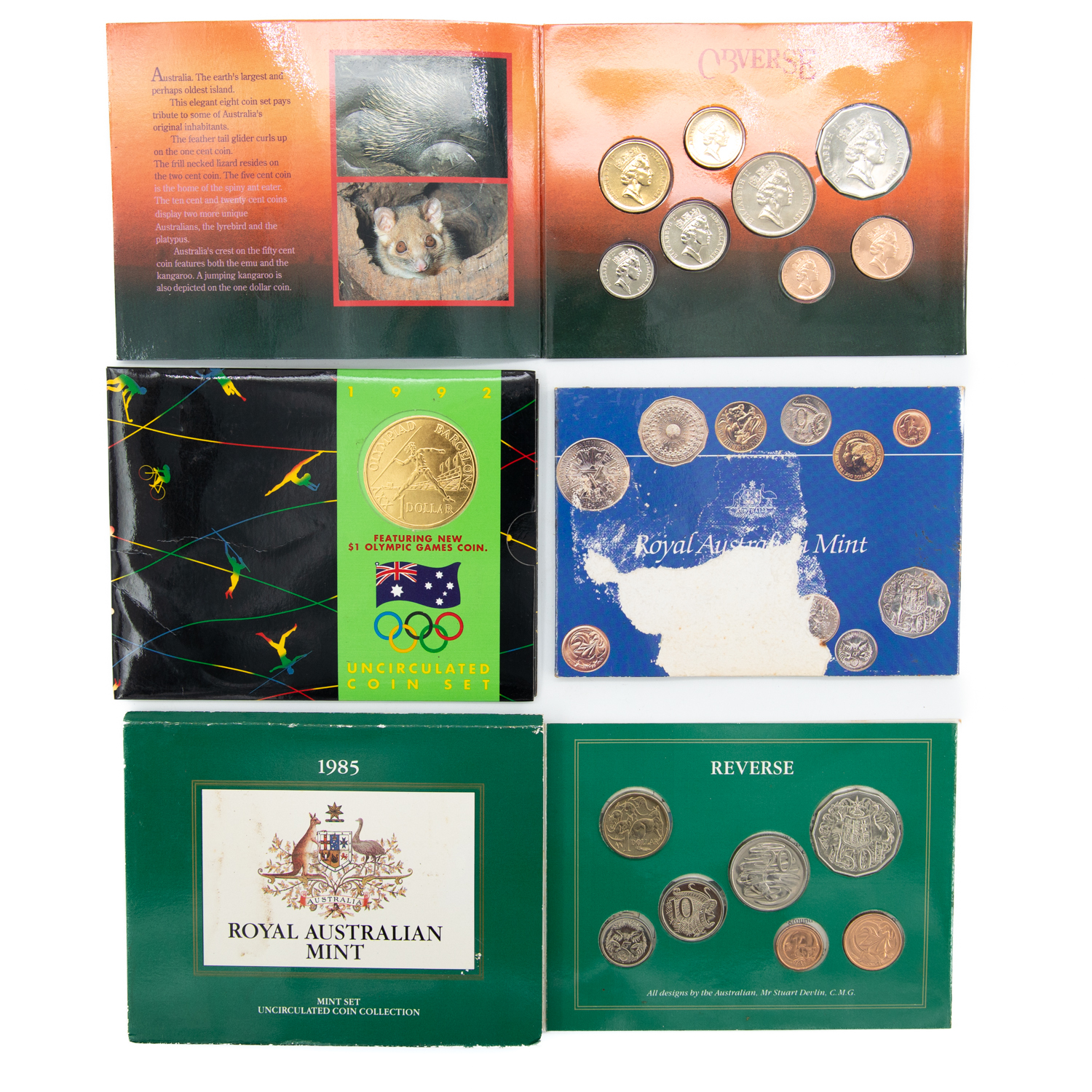 Elizabeth II, Mint Sets, 1984 - 1992, UNC