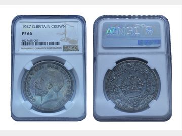 1927 GEORGE V SILVER WREATH CROWN NGC PF66