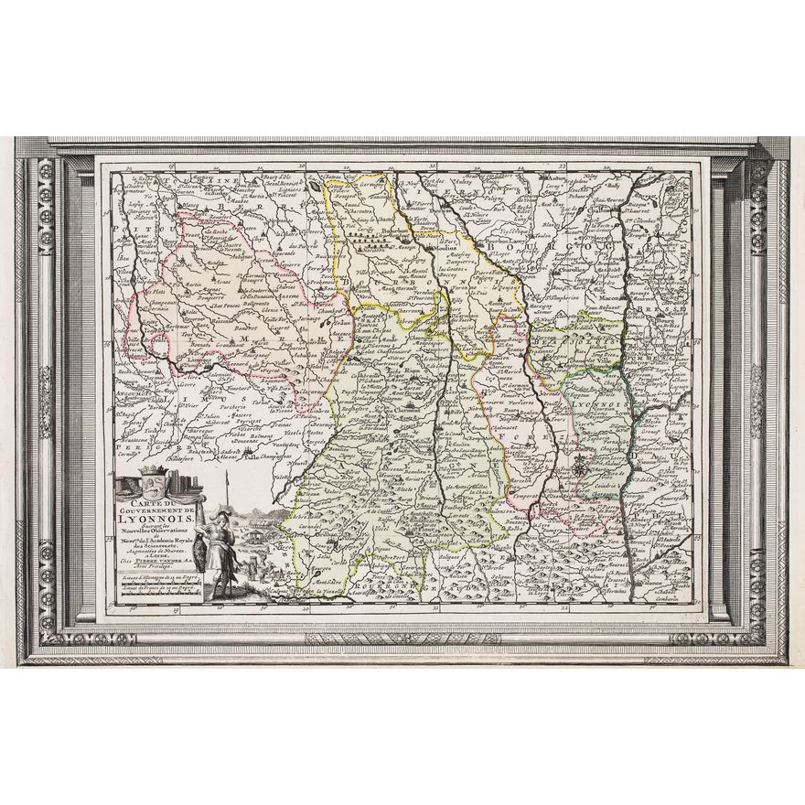 Pieter van der Aa | Carte du Gouvernement de Lyonnois