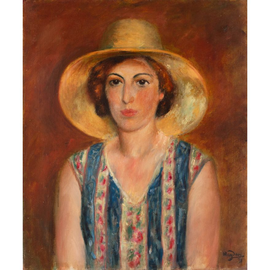 Henryk Hayden | Portret kobiety w kapeluszu, 1931 r.