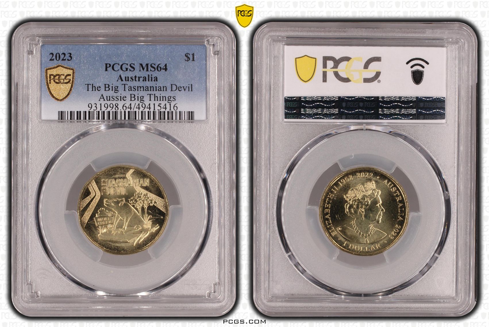 285 · The Big Tasmanian Devil Aussie Big Things , One Dollar, 2023, PCGS MS64