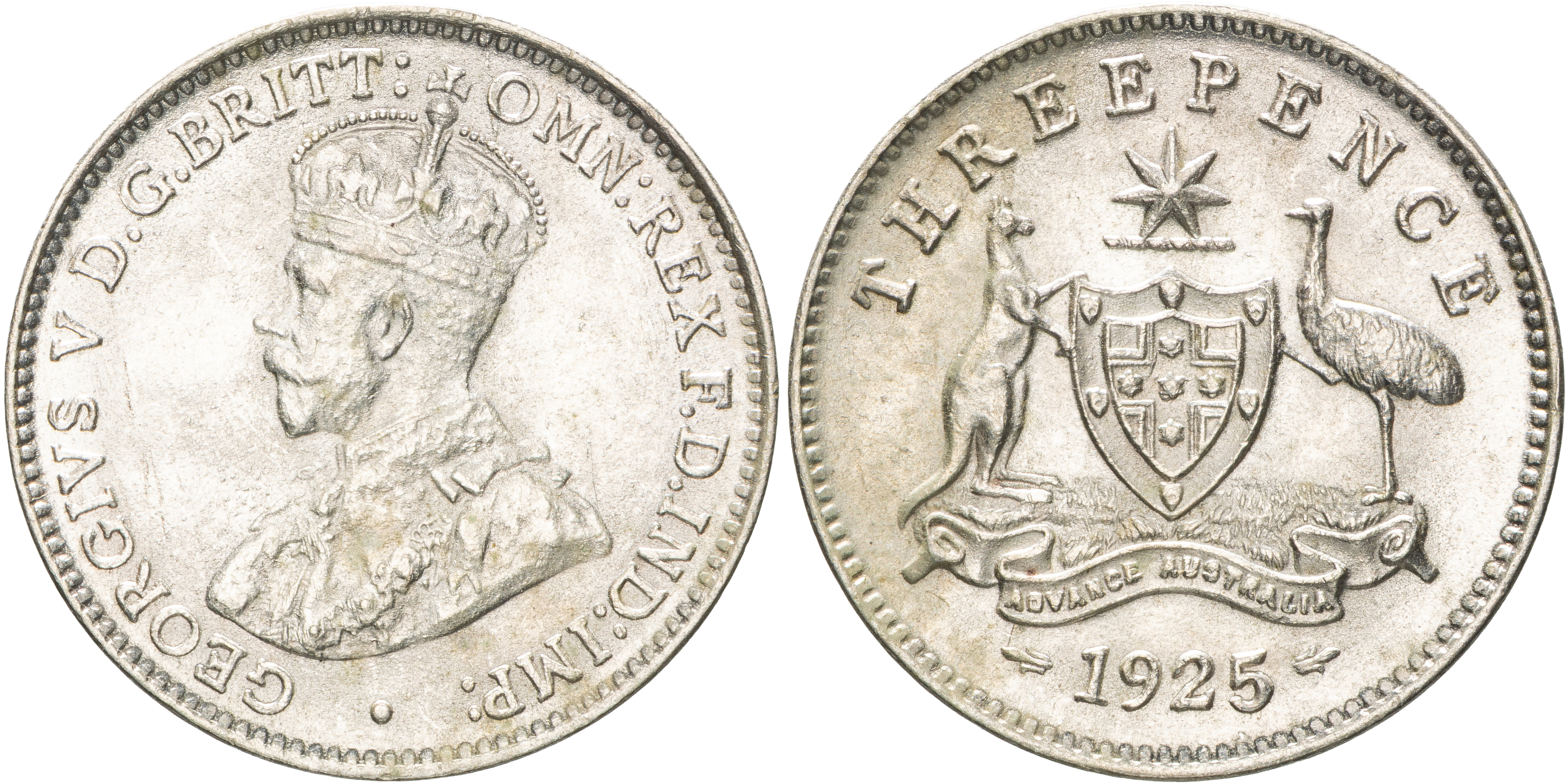 George V, Threepence, 1925, CHU