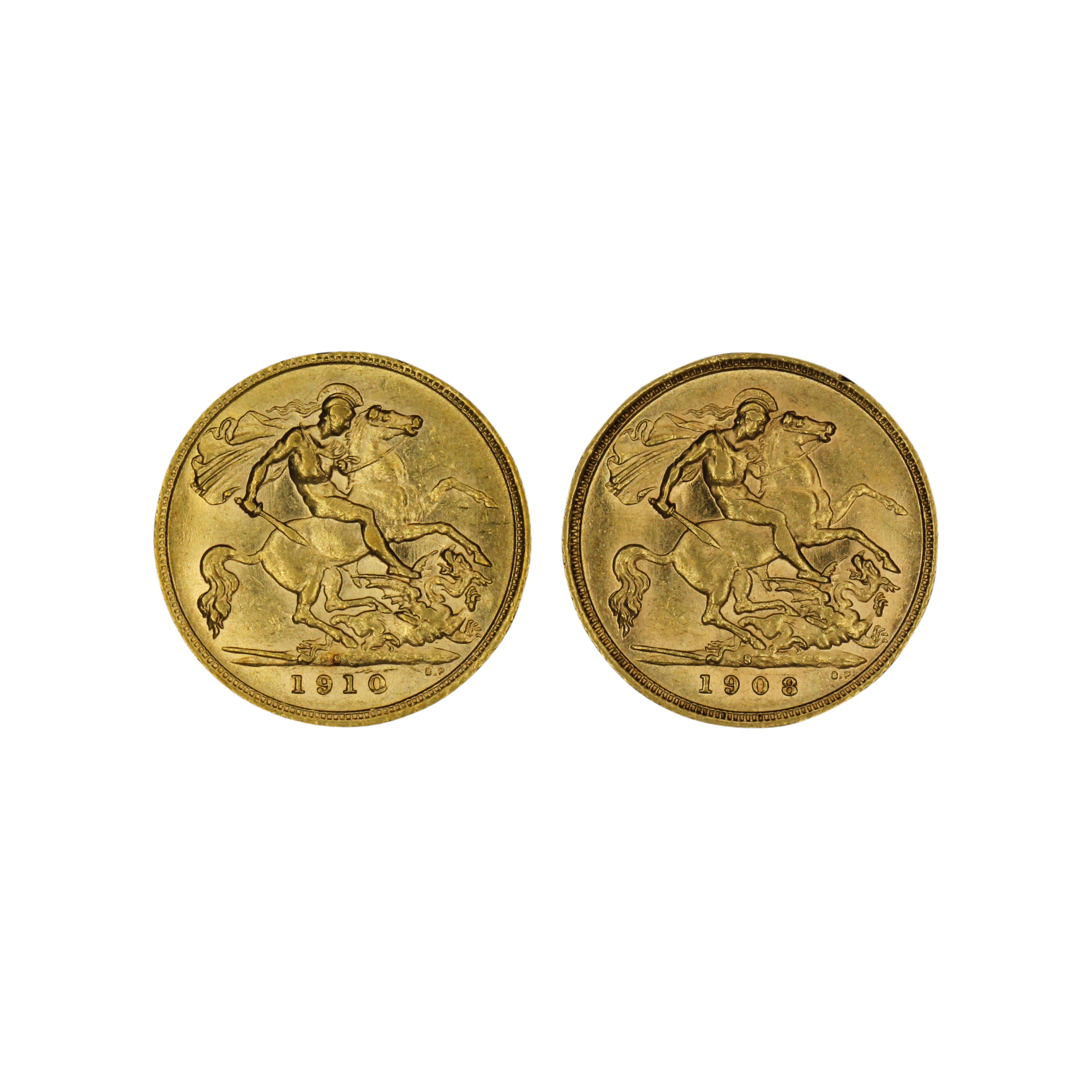 1242. · Group, Edward VII, Half Sovereign, VF