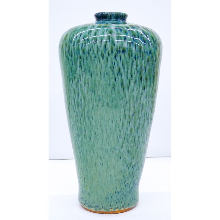 Chinese Peacock Flambe Glaze Vase 16"