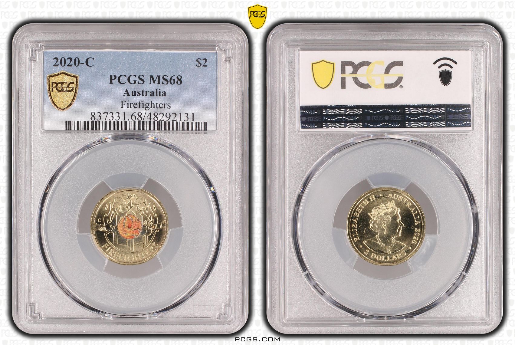Firefighters Colourised, Two Dollar, 2020-C, PCGS MS68