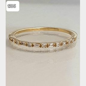 18CT YELLOW GOLD ETERNITY RING WITH 13 DIAMONDS - 50692/286