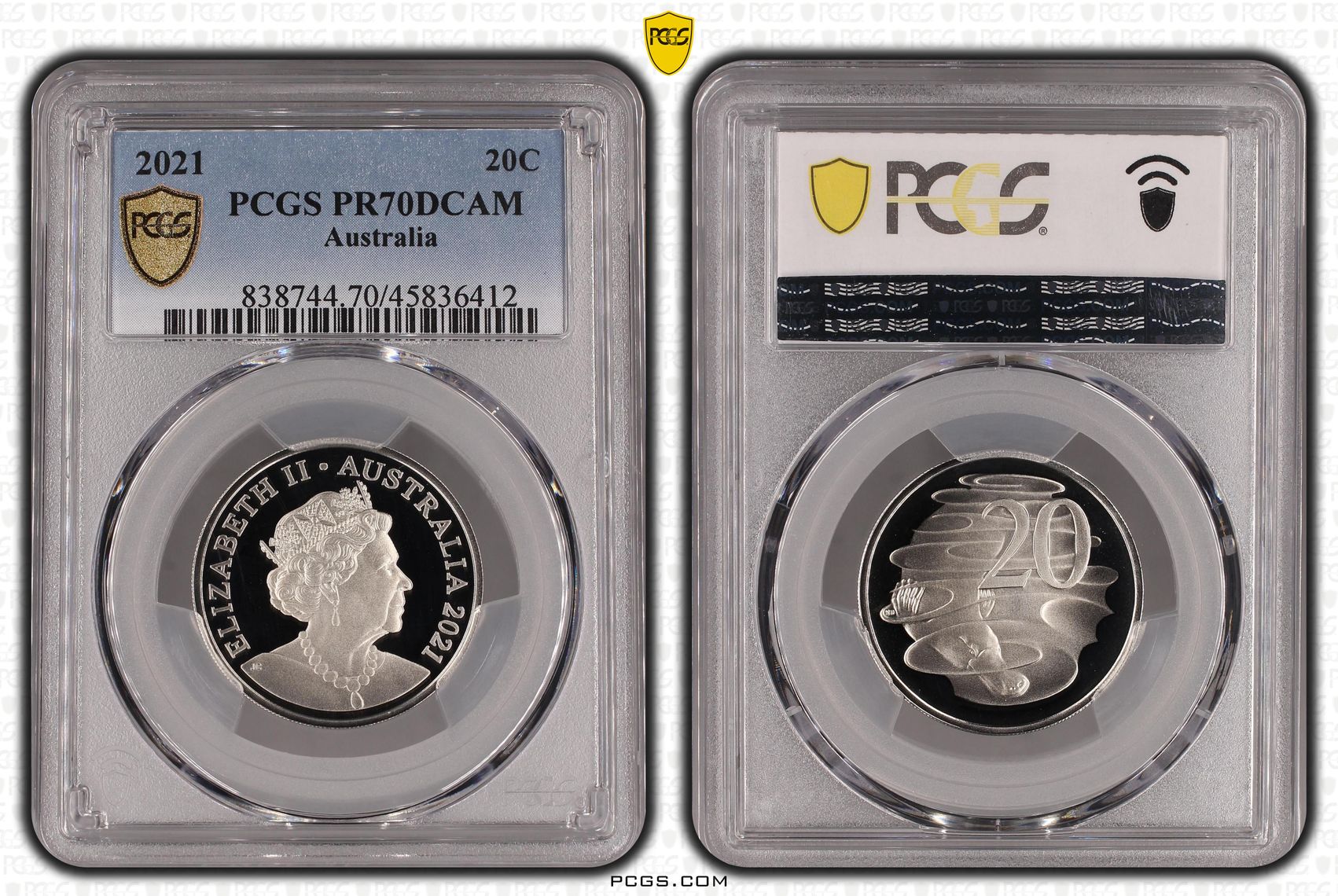 Twenty Cent, 2021, PCGS PR70DCAM