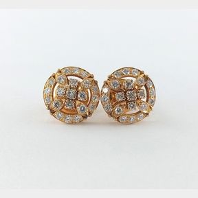 14ct Yellow Gold Round Earrings With 0.500cts Diamonds Colour I/J Clarity Vs/Si - 51533/67