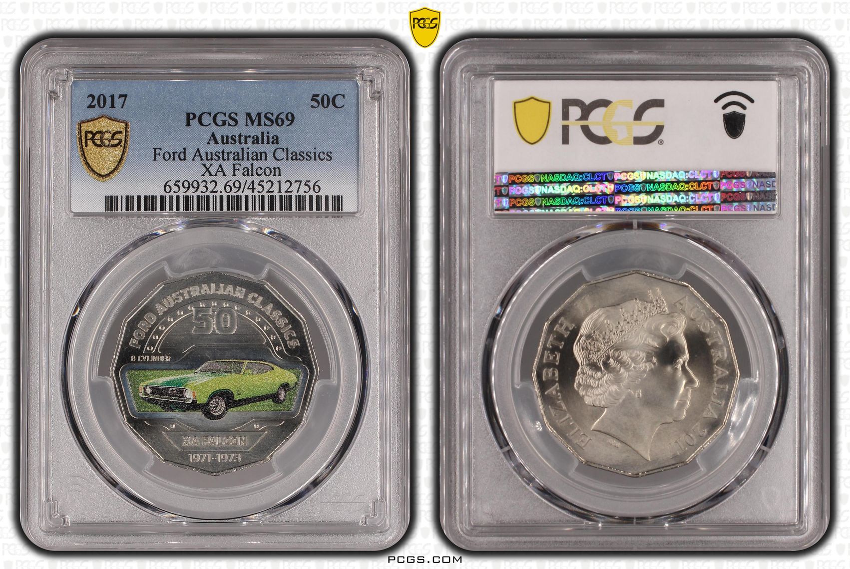 2017 Australia Fifty Cent, 50c Ford Australian Classics - XA Falcon PCGS - MS69 -756