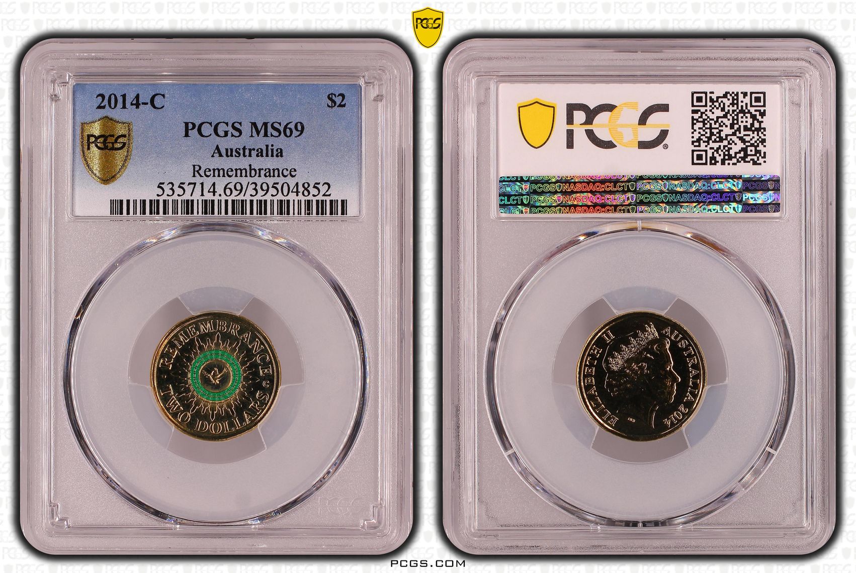 Remembrance Day Colorized, Two Dollar, 2014-C, PCGS MS69