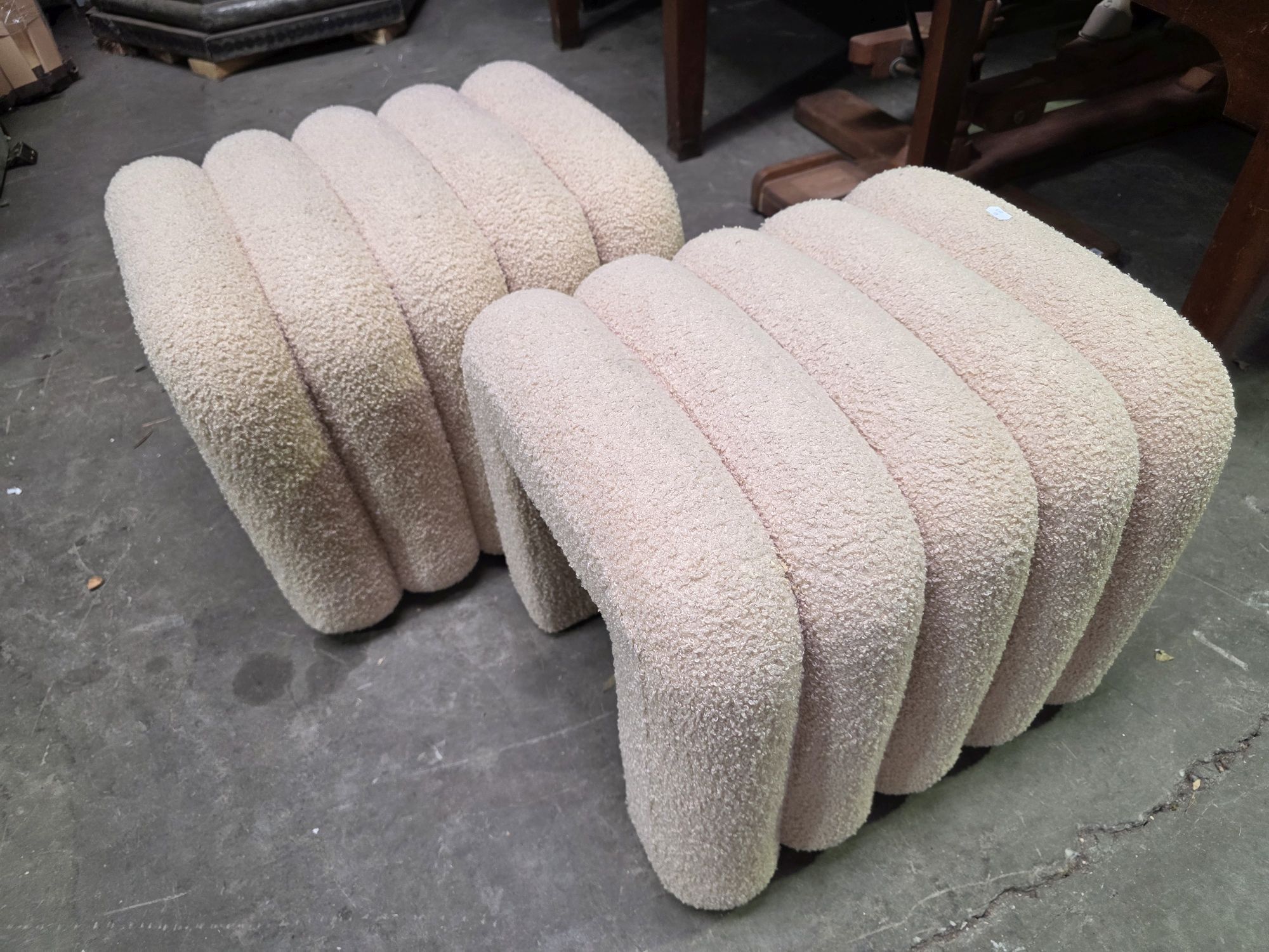 251 · PAIR OF MODERN BOUCLE STOOLS