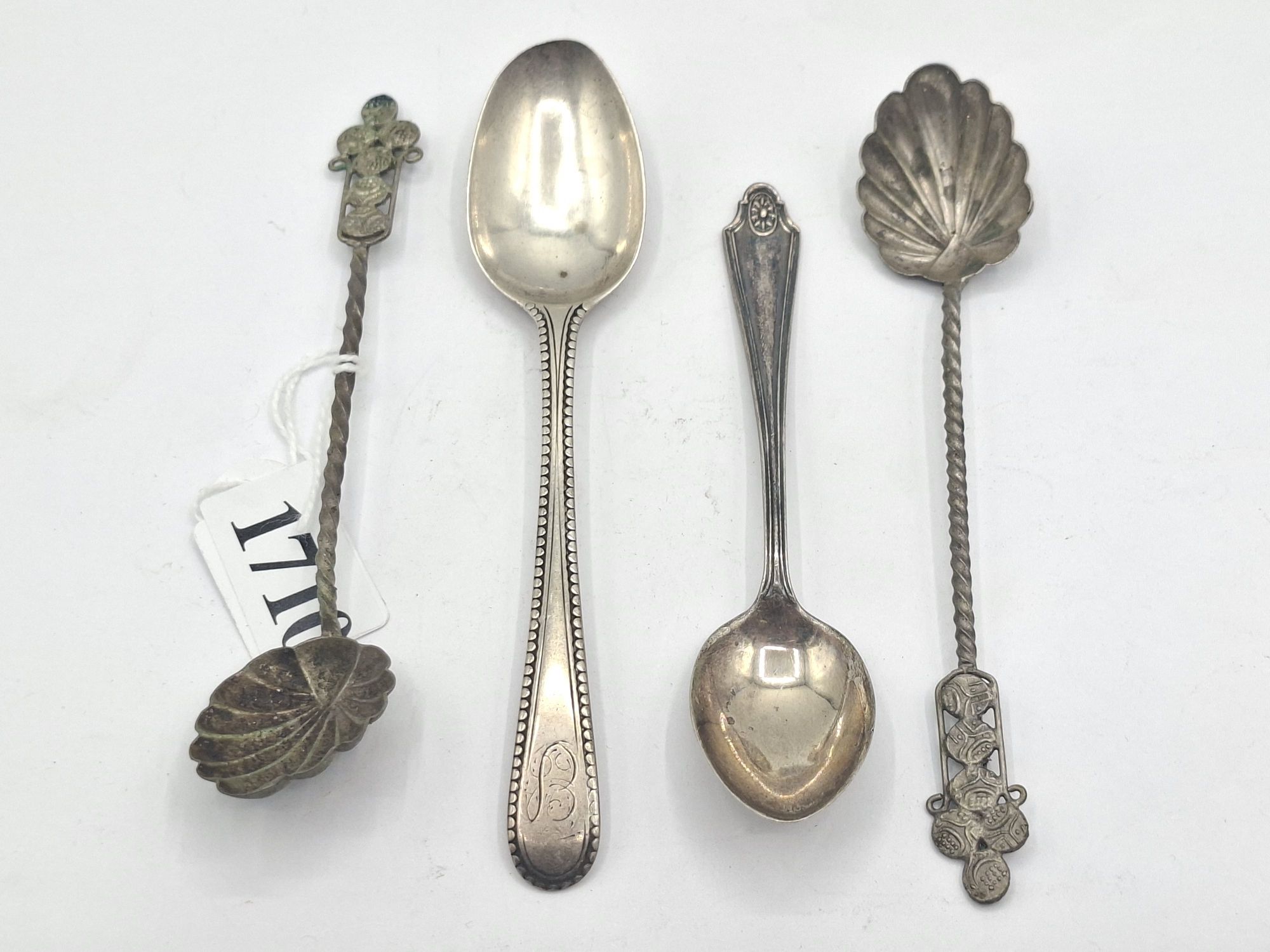 STERLING SILVER TEASPOON AND SILVERPLATE