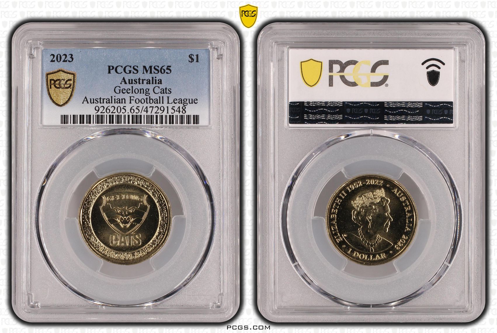 AFL- Geelong Cats, One Dollar, 2023, PCGS MS 65