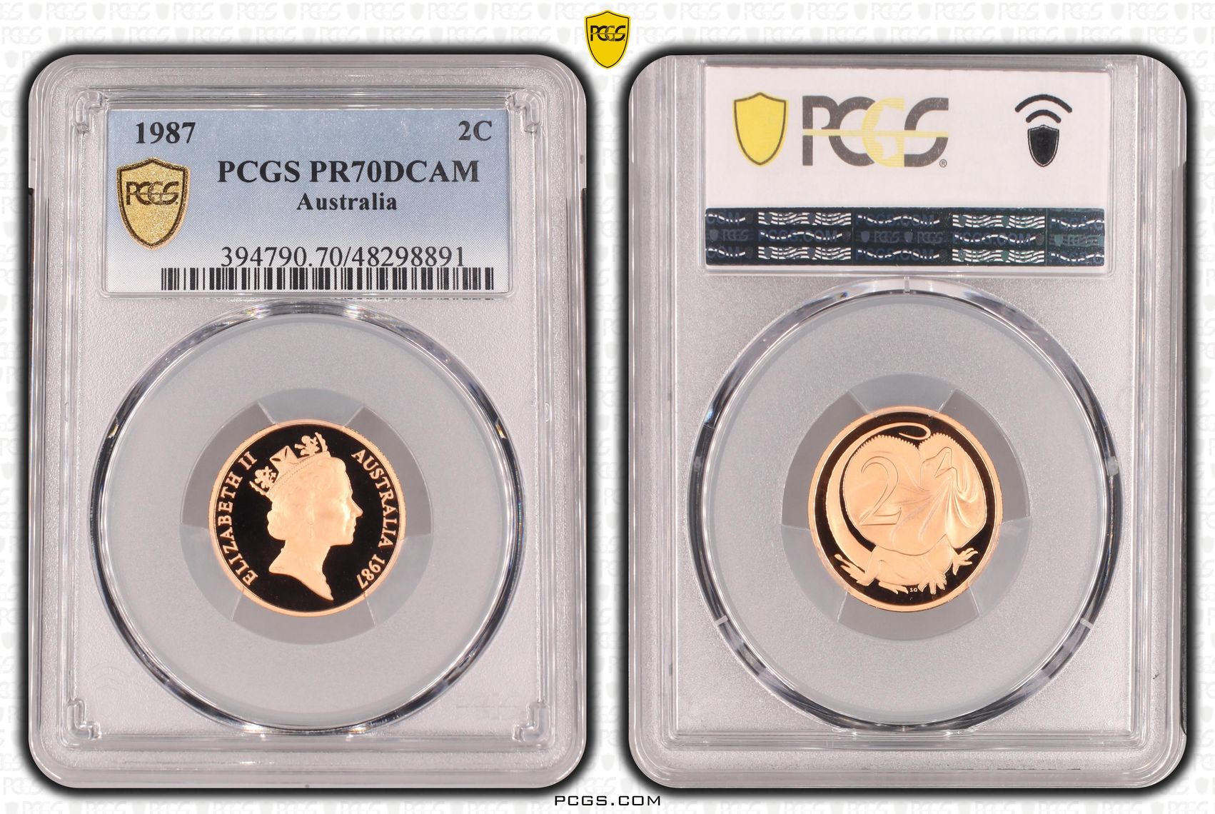 Elizabeth II, Two Cent, 1987, PCGS PR70DCAM