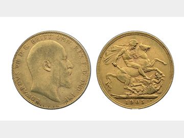 1905 EDWARD VII LONDON MINT GOLD SOVEREIGN