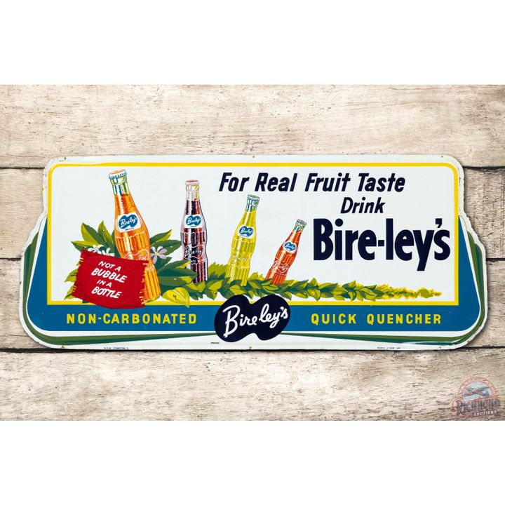 1948 Bireley's "for Real Fruit Taste Drink" Metal Sign TAC 9