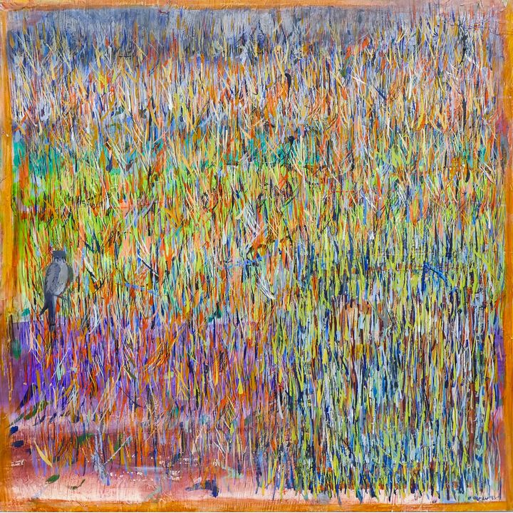 Richard Gilman (b.1955 WA) ''Abstract with Bird'' 1983 Oil Painting