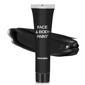 HALLOWEEN FACE BODY PAINT, CLOWN BLACK MAKEUP TUBE, WASHABLE FOR SFX SKULL JOKER ZOMBIE VAMPIRE SKELETON GOTH COSPLAY -NOTE!! COLO