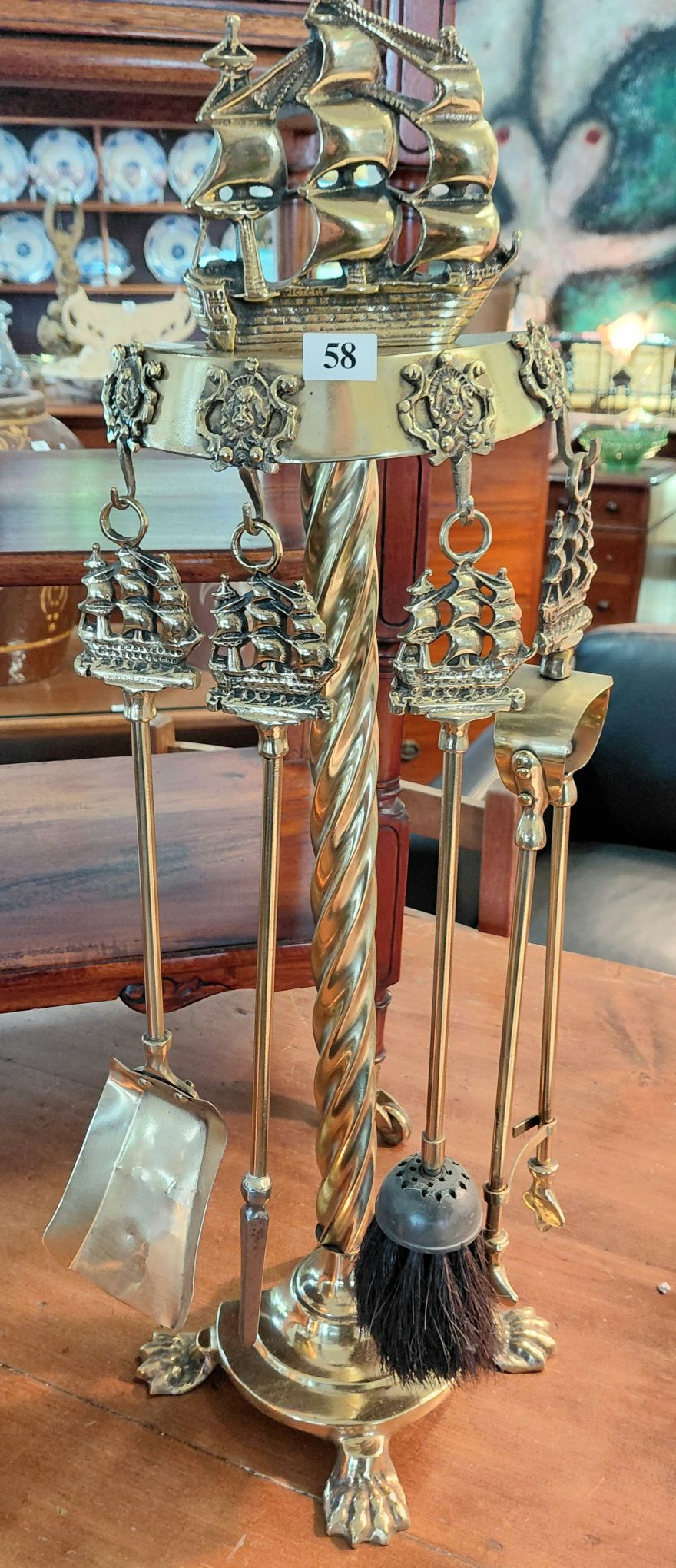 58 · BRASS FIRE TOOL SET