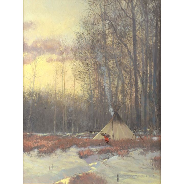 Ken Longmore (20th century) Tending the Fire