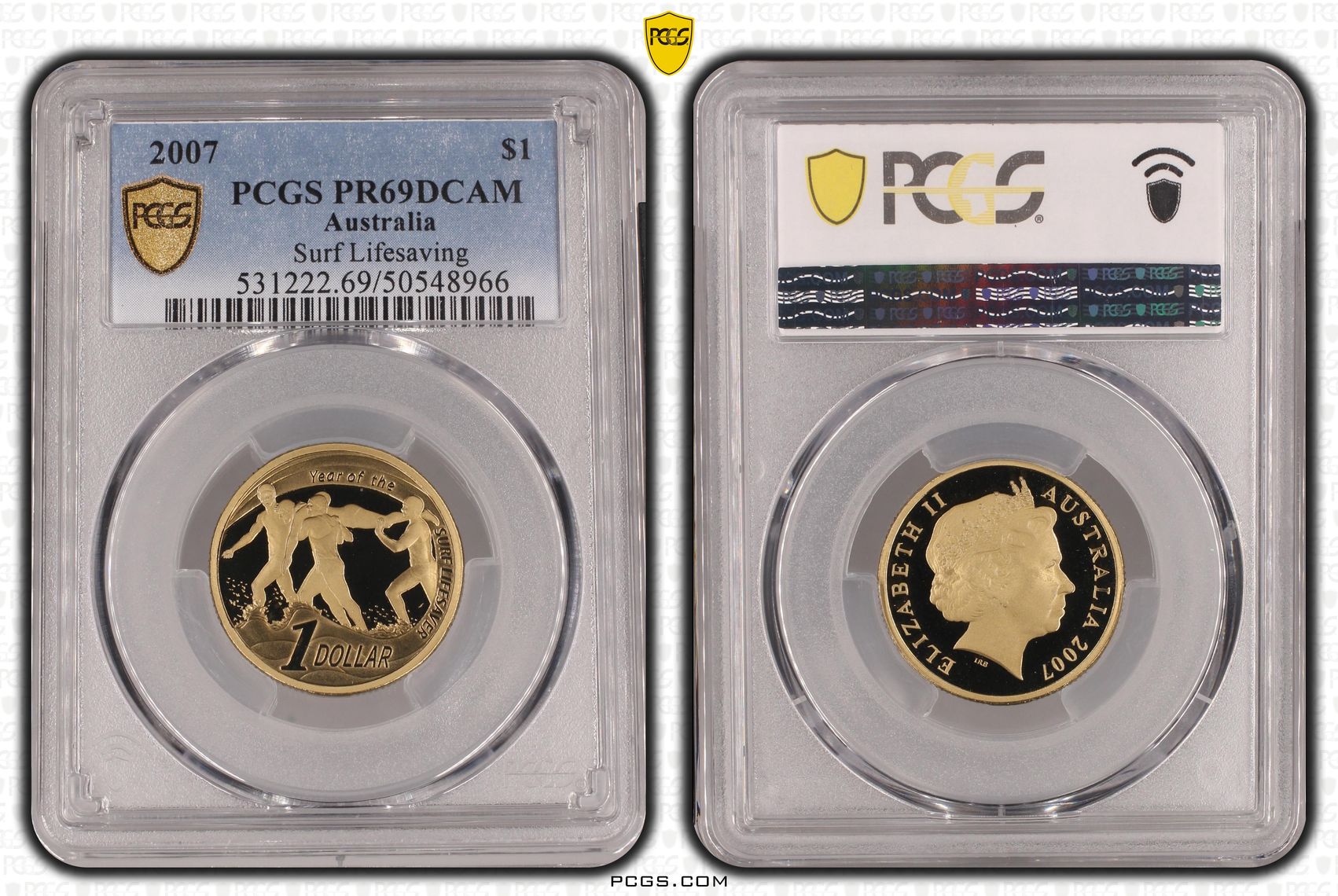 Surf Lifesaving, One Dollar, 2007, PCGS PR69DCAM