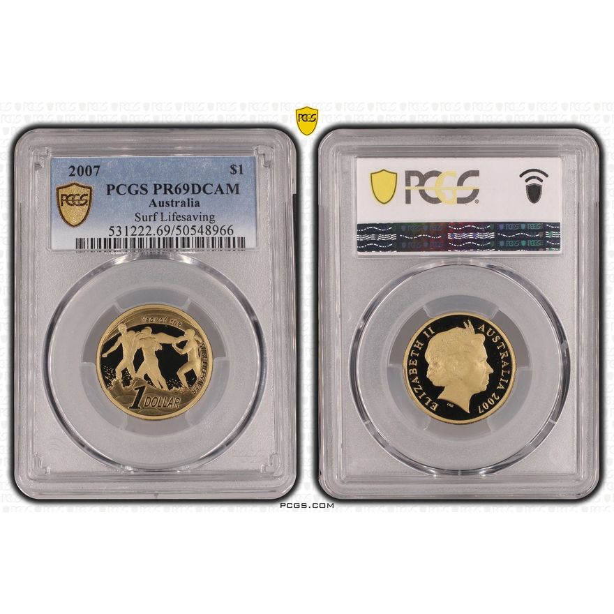 Surf Lifesaving, One Dollar, 2007, PCGS PR69DCAM