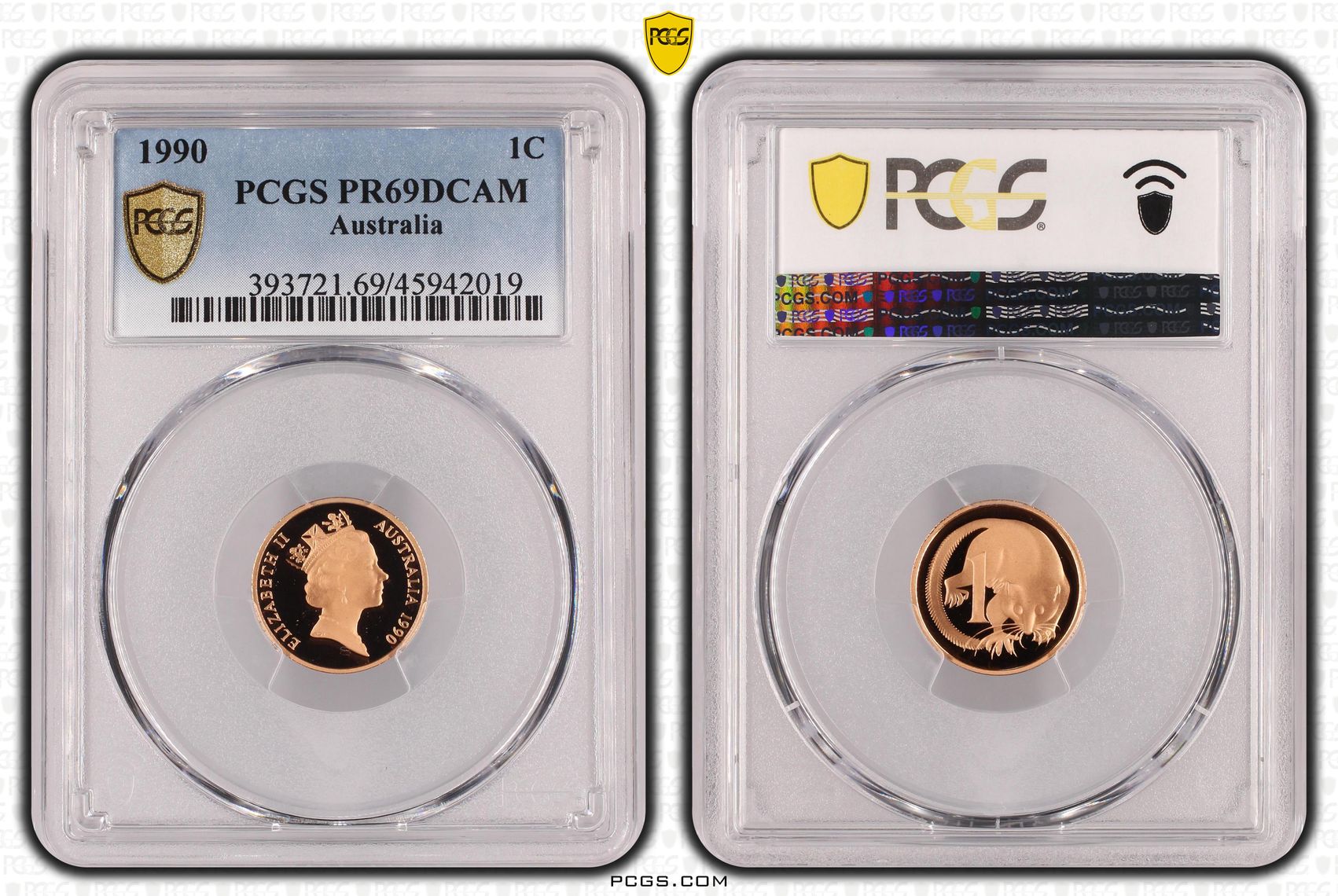 One Cent, 1990, Pcgs Pr69dcam