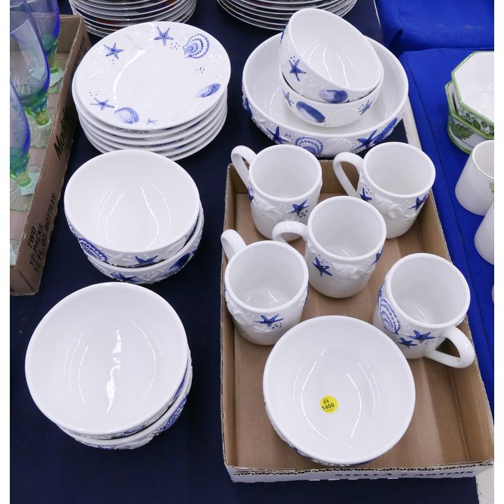 19pc Este Ce for Starbucks Italian Sealife Ceramic Dinnerware