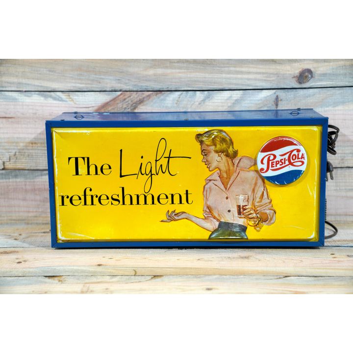 Pepsi-Cola "The Light Refreshment" & Lady Lighted Sign, Reliance Advertising Company TAC 7.5