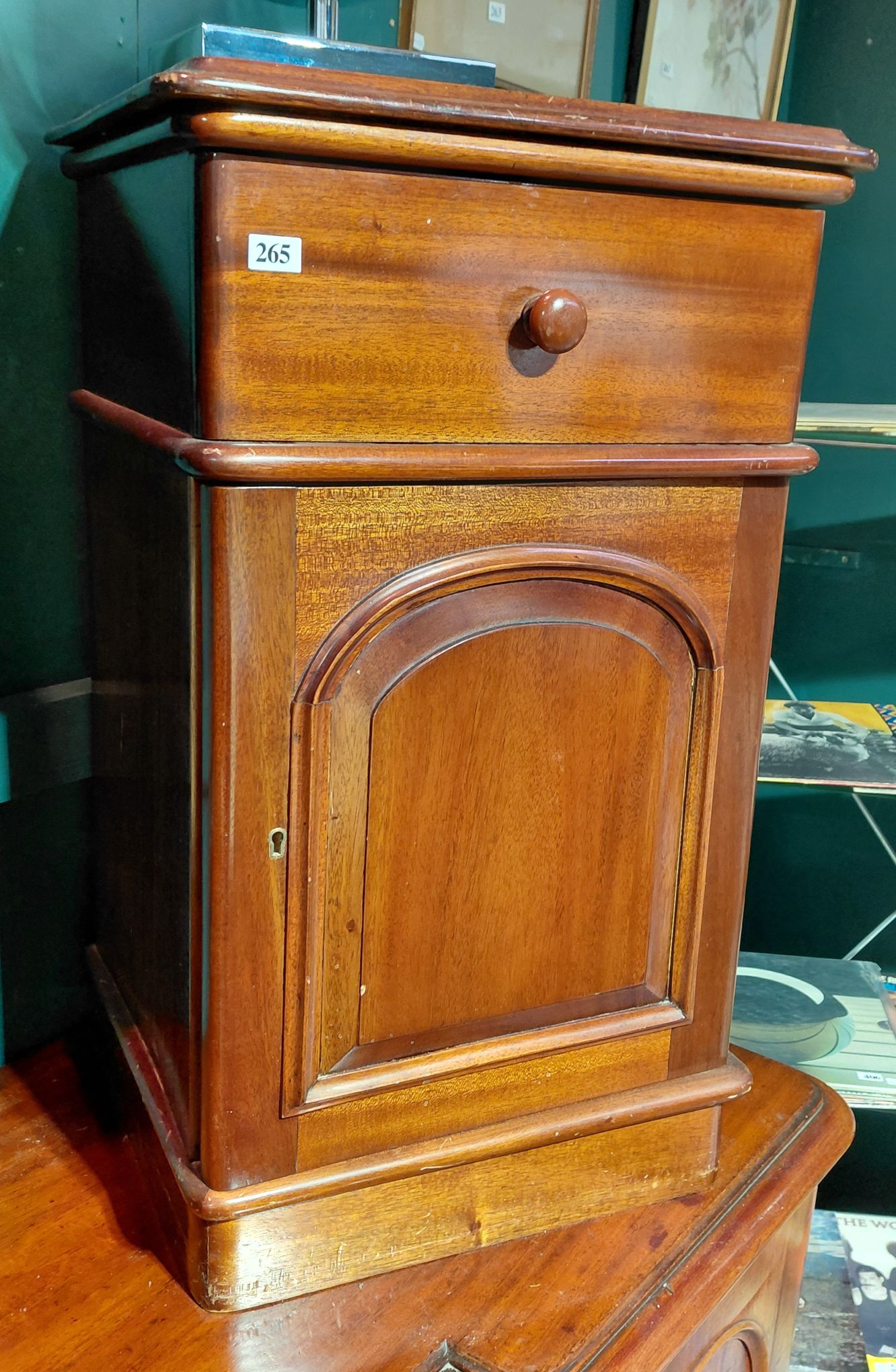 265 · VICTORIAN MAHOGANY BEDSIDE CABINET
