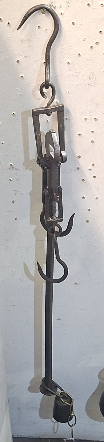ANTIQUE CAST IRON HANGING SCALE