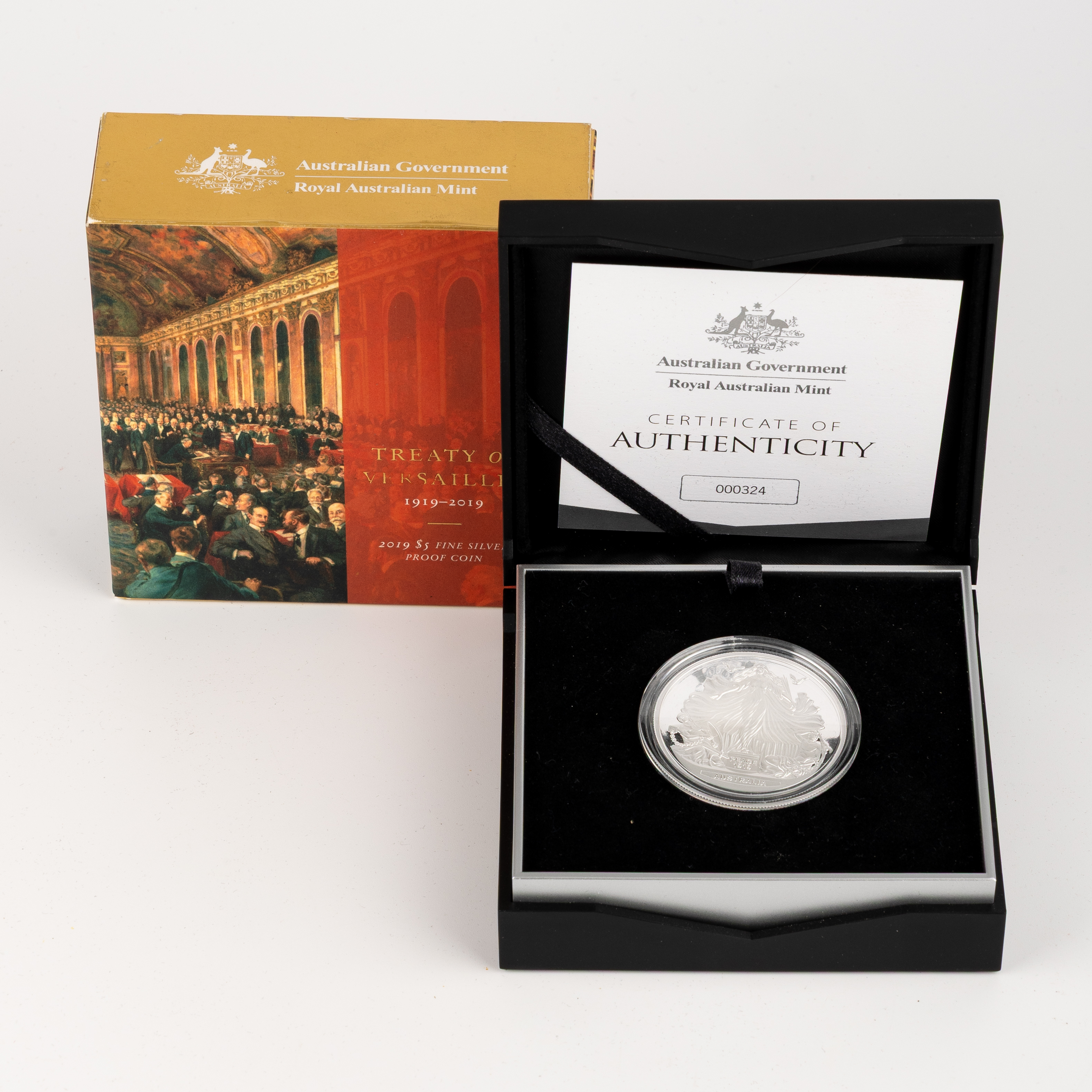 Elizabeth II, RAM - Treaty of Versailles, Five Dollars, 2019, FDC