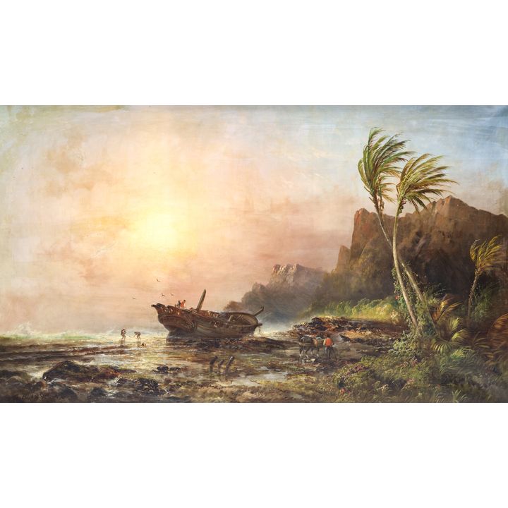 G. Palo ''Sevilla'' (Coastal Scene) Large Oil